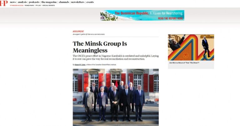 Minsk qrupunun fəaliyyəti mənasızdır – “Foreign Policy” nəşri