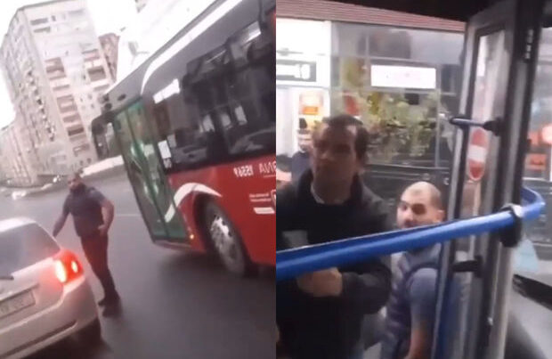 Bakıda kişi avtobus sürücüsünə hücum etdi – VİDEO