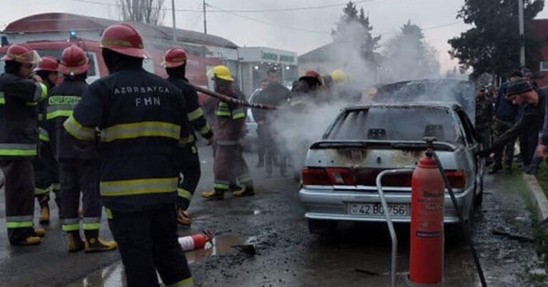 İşığı kəsilən şəxs “Azərişıq” əməkdaşının maşınını yandırdı – FOTO