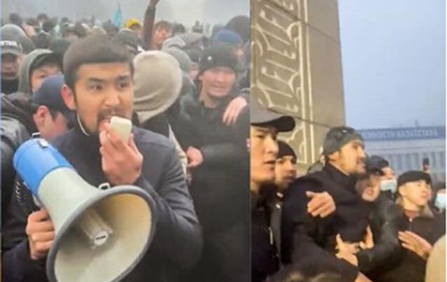 Tanınmış kriminal avtoritet Qazaxıstana uçdu, etirazçılar qarşısında çıxış etdi – VİDEO