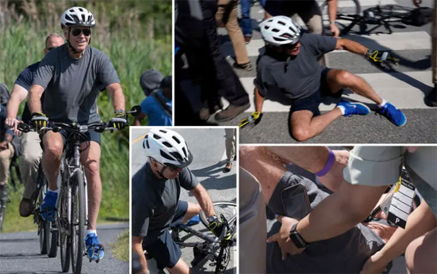 Bayden velosipeddən yıxıldı – Video