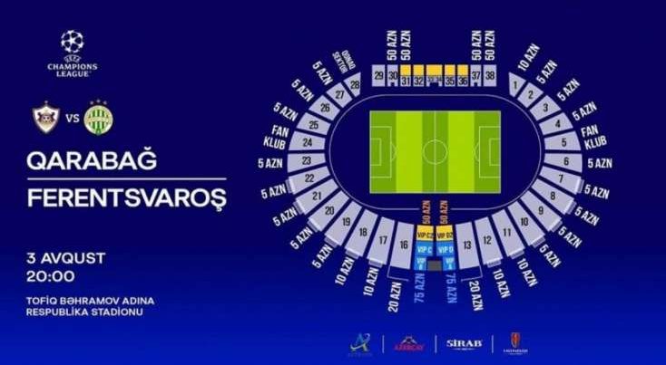 “Qarabağ” – “Ferentsvaroş” oyununun biletləri satışa çıxarıldı – QİYMƏTLƏR
