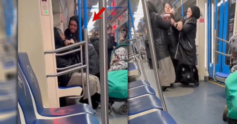 Bakı metrosunda qadınlar arasında DAVA – VİDEO