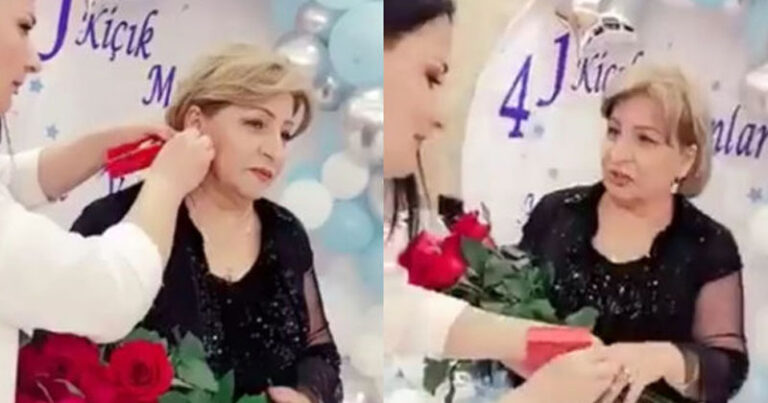 Xırdalanda müəllimə taxılan qızıl sırğalar gündəm oldu: Hədiyyə, yoxsa “şirinlik”? (İDDİA/VİDEO)