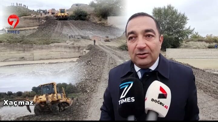 Xaçmazda Qudyalçay üzərindən yeni alternativ yol çəkilir – VİDEO