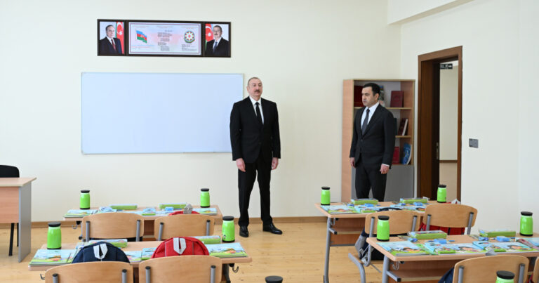 Prezident İsmayıllıda liseyin AÇILIŞINDA – FOTOLAR