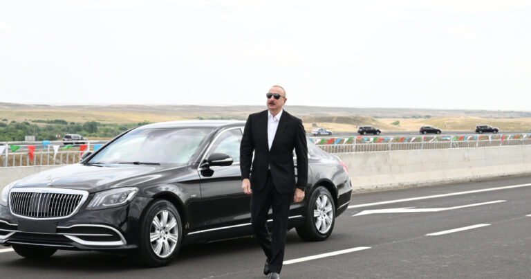 İlham Əliyev Əhmədbəyli-Füzuli-Şuşa yolunun açılışında – FOTO